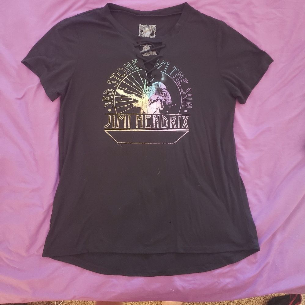 Jimi Hendrix Lace Up Tee Womens XL